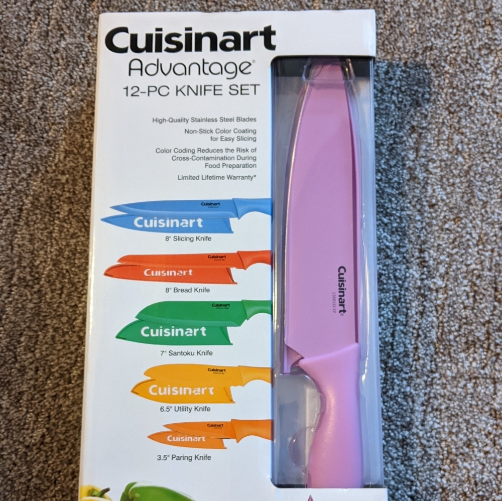 12 piece multicolor knife set